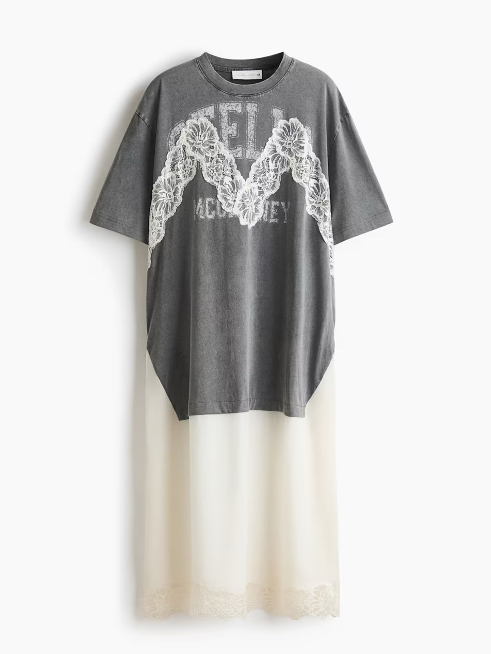 NWT STELLA MCCARTNEY H&M
LACE-TRIMMED T-SHIRT DRESS - Picture 3 of 4